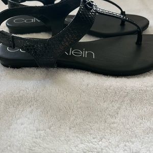 Calvin Klein sandals, black, size 7
